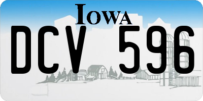 IA license plate DCV596