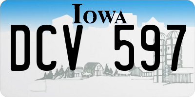 IA license plate DCV597