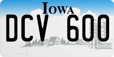 IA license plate DCV600