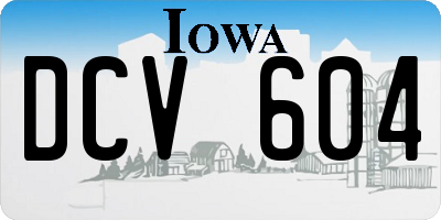 IA license plate DCV604