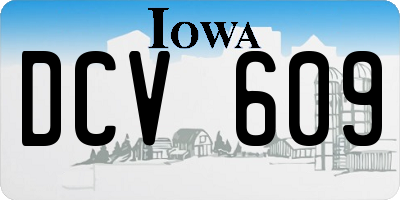 IA license plate DCV609