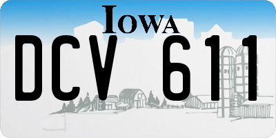 IA license plate DCV611