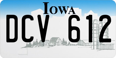 IA license plate DCV612