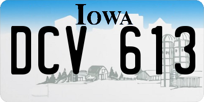 IA license plate DCV613