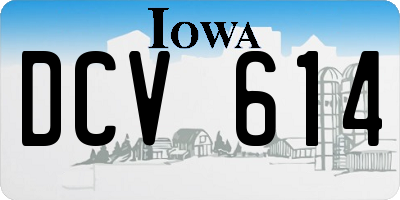 IA license plate DCV614