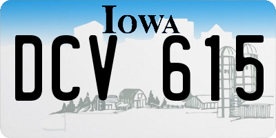 IA license plate DCV615