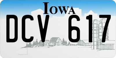 IA license plate DCV617