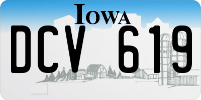 IA license plate DCV619