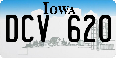 IA license plate DCV620