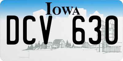 IA license plate DCV630