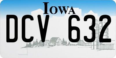 IA license plate DCV632