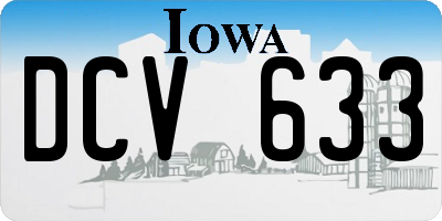 IA license plate DCV633