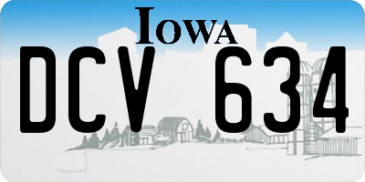 IA license plate DCV634