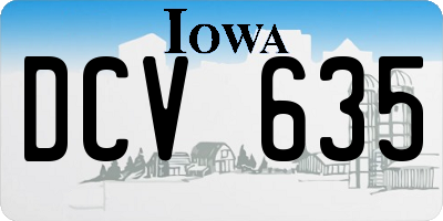 IA license plate DCV635
