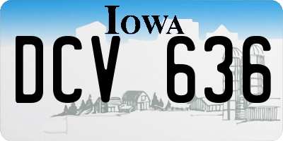 IA license plate DCV636