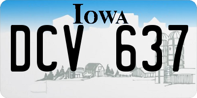 IA license plate DCV637