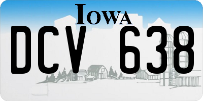 IA license plate DCV638
