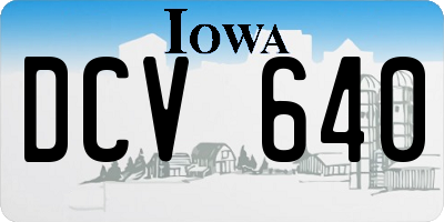 IA license plate DCV640