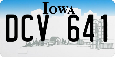 IA license plate DCV641