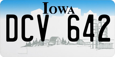 IA license plate DCV642