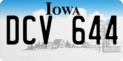IA license plate DCV644