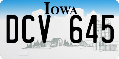 IA license plate DCV645