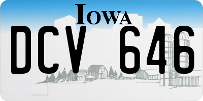 IA license plate DCV646