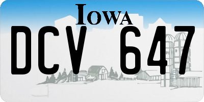 IA license plate DCV647