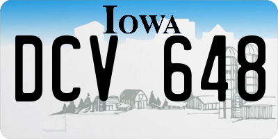 IA license plate DCV648