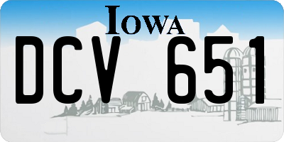 IA license plate DCV651