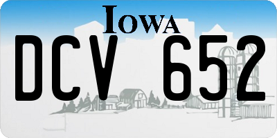 IA license plate DCV652