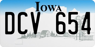 IA license plate DCV654