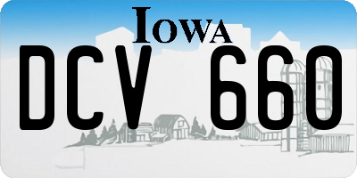 IA license plate DCV660