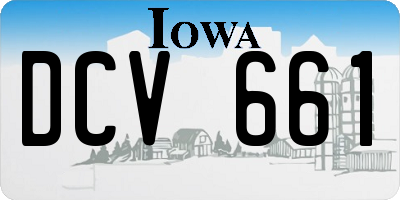 IA license plate DCV661