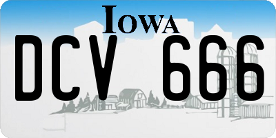 IA license plate DCV666