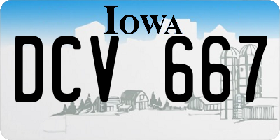 IA license plate DCV667