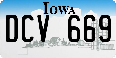 IA license plate DCV669