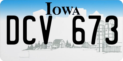 IA license plate DCV673
