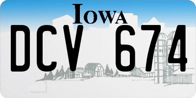 IA license plate DCV674