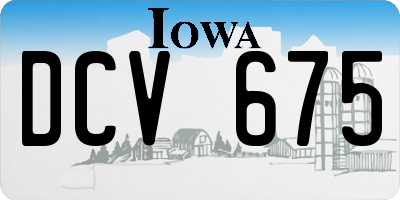 IA license plate DCV675