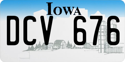 IA license plate DCV676