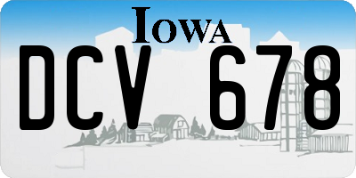 IA license plate DCV678