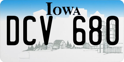 IA license plate DCV680