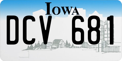 IA license plate DCV681