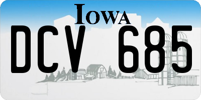 IA license plate DCV685
