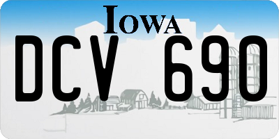 IA license plate DCV690