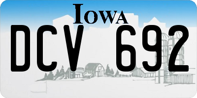 IA license plate DCV692