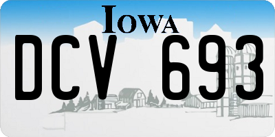 IA license plate DCV693