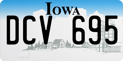 IA license plate DCV695