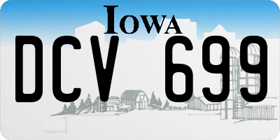 IA license plate DCV699